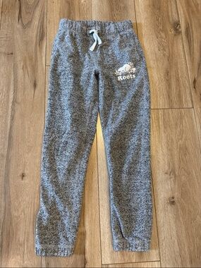 Roots Kids Gray Heather Sweatpant Joggers with Logo